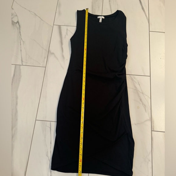 Leith Black Dress Size Medium Ruching and super flattering - Picture 4 of 7